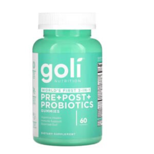 goli nutrition pre + pro + post biotic gummie --60 gummies